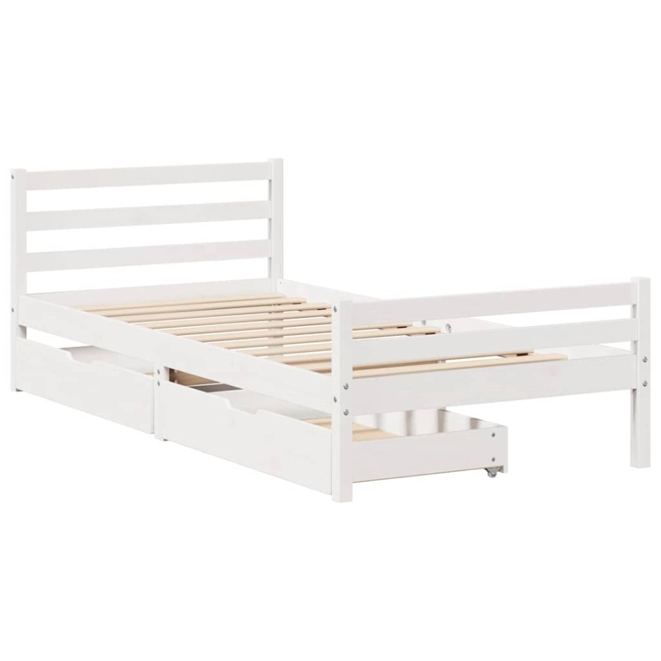 Estructura cama sin colchón madera maciza pino blanca