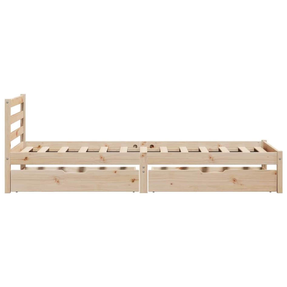 Estructura de cama sin colchón madera maciza de pino 100x200