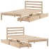 Estructura de cama sin colchón madera maciza de pino 100x200