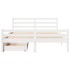 Estructura de cama sin colchón madera de pino blanca 140x200