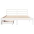Estructura de cama sin colchón madera de pino blanca 140x200
