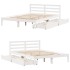 Estructura de cama sin colchón madera de pino blanca 140x200