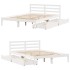 Estructura de cama sin colchón madera de pino blanca 150x200