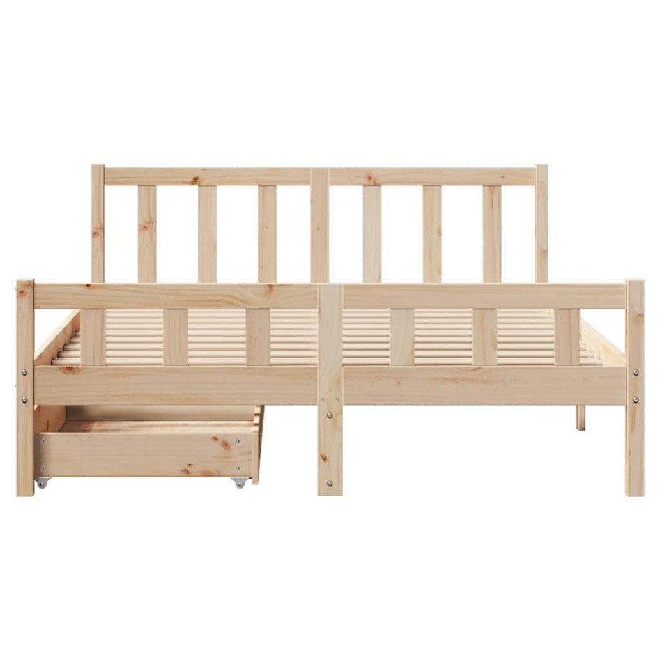 Estructura de cama sin colchón madera de pino blanco 150x200