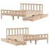 Estructura de cama sin colchón madera de pino blanco 150x200