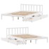 Estructura de cama sin colchón madera de pino blanca 150x200