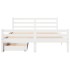 Estructura de cama sin colchón madera de pino blanca 150x200