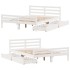 Estructura de cama sin colchón madera de pino blanca 150x200