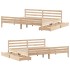 Estructura de cama sin colchón madera maciza de pino 200x200