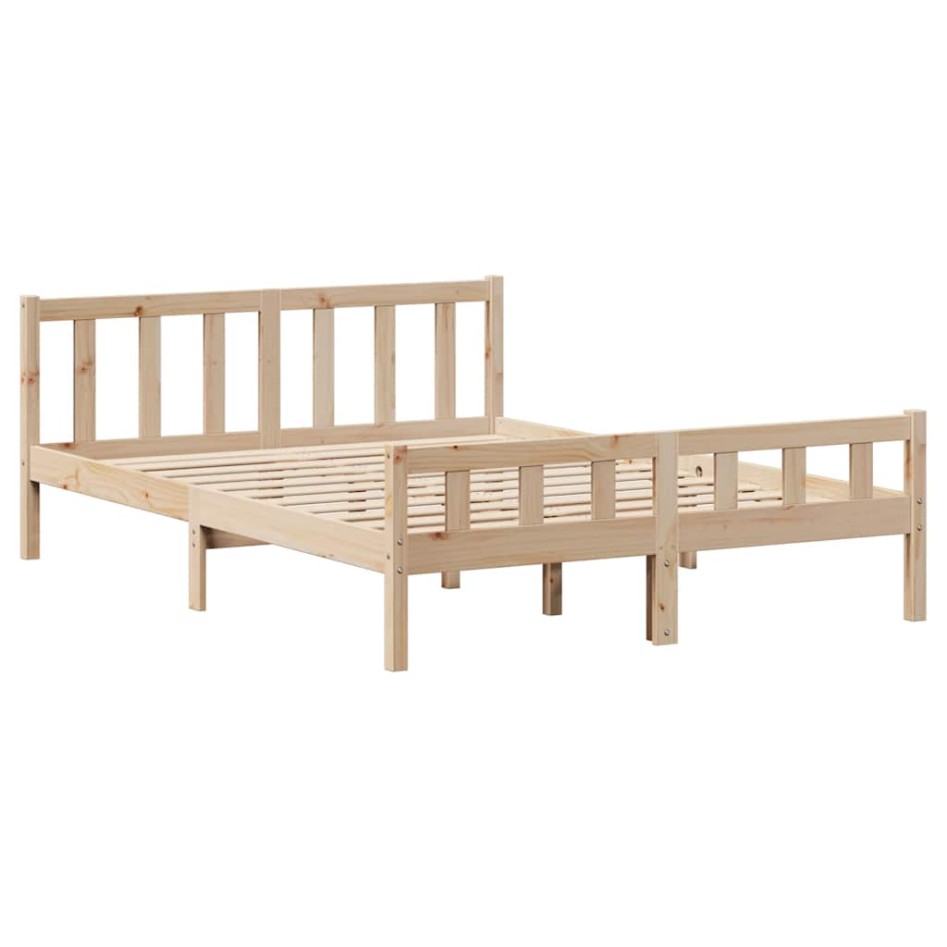 Estructura de cama sin colchón madera maciza de pino 160x200