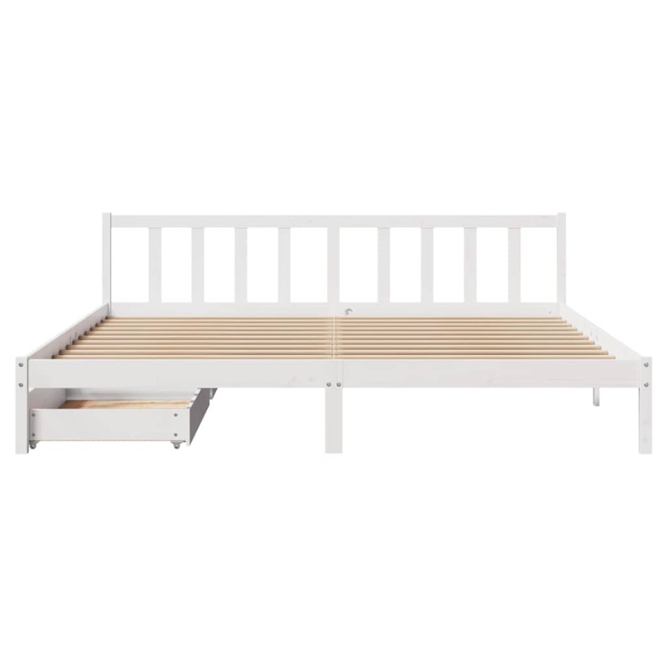 Estructura de cama sin colchón madera maciza blanca 200x200