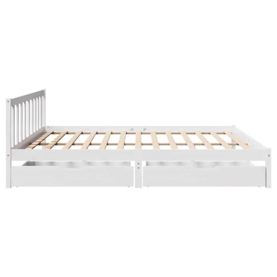 Estructura de cama sin colchón madera maciza blanca 200x200