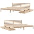 Estructura de cama sin colchón madera maciza de pino 200x200