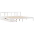 Estructura de cama sin colchón madera maciza blanca 200x200