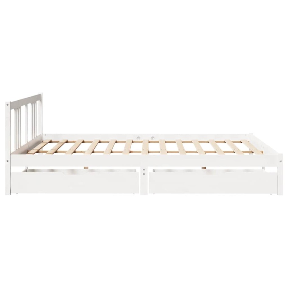 Estructura de cama sin colchón madera maciza blanca 200x200