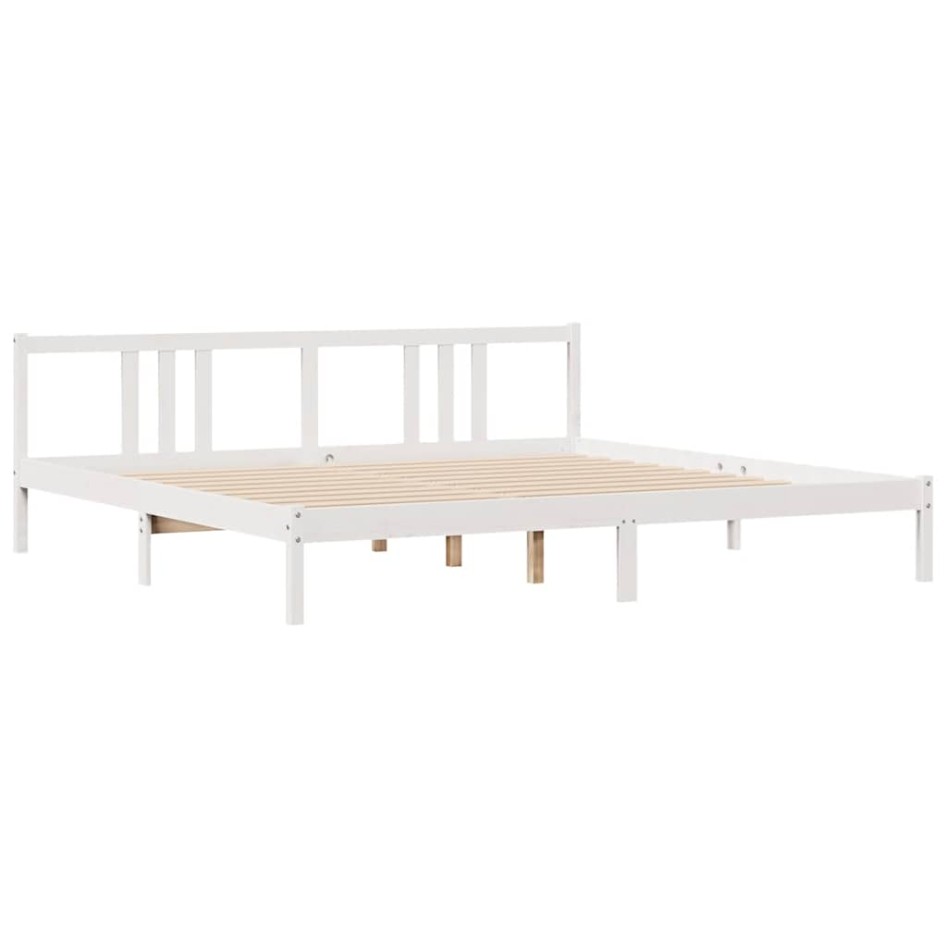Estructura de cama sin colchón madera maciza blanca 200x200