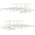 Estructura de cama sin colchón madera maciza blanca 200x200