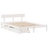 Estructura de cama sin colchón madera maciza blanca 120x190