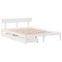 Estructura de cama sin colchón madera de pino blanca 140x200