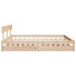 Estructura de cama sin colchón madera maciza de pino 200x200