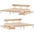 Estructura de cama sin colchón madera maciza de pino 200x200