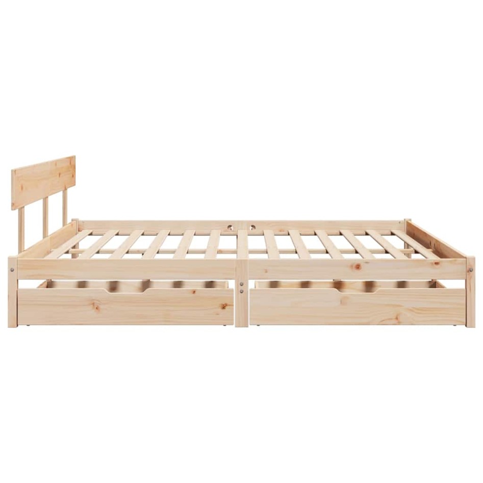 Estructura de cama sin colchón madera maciza de pino 180x200