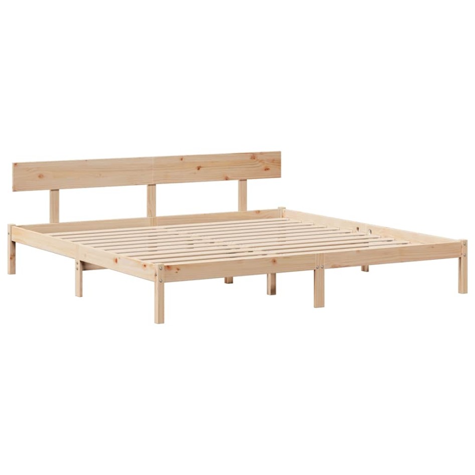 Estructura de cama sin colchón madera maciza de pino 180x200