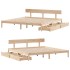 Estructura de cama sin colchón madera maciza de pino 180x200