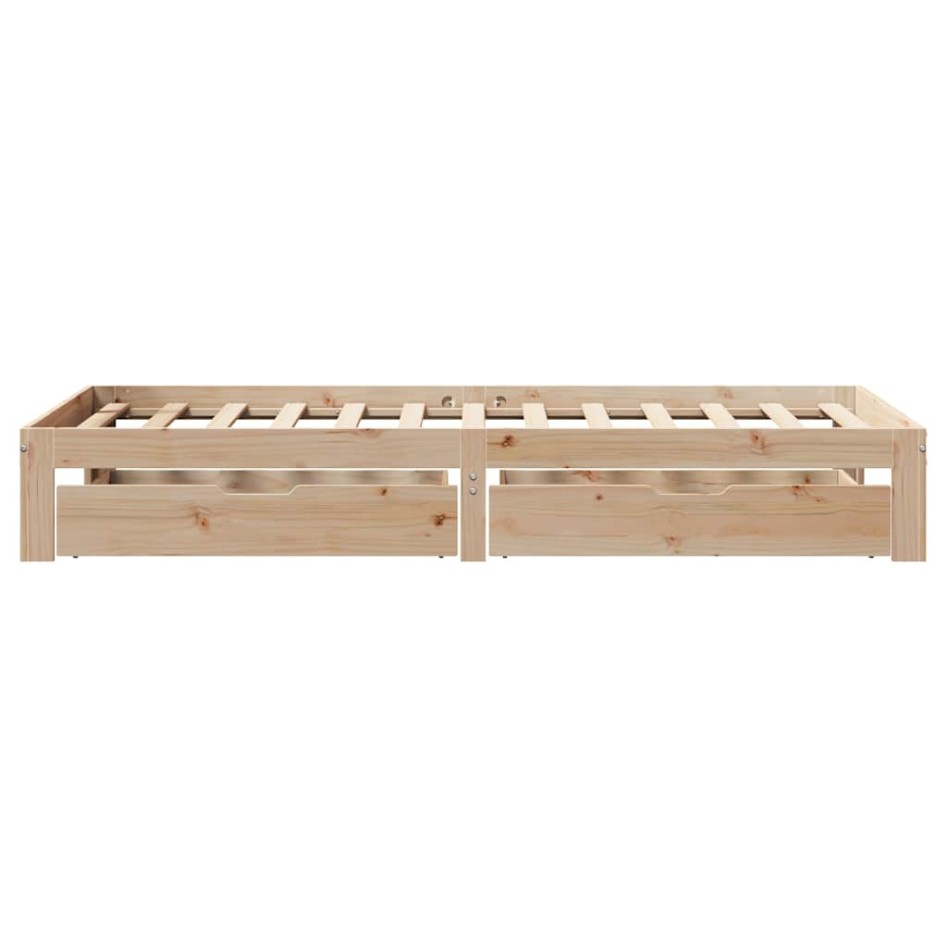 Estructura de cama con cajones madera maciza pino 90x190