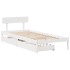 Estructura de cama sin colchón madera maciza blanca 75x190