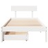 Estructura de cama sin colchón madera maciza blanca 75x190