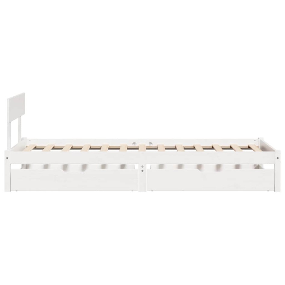 Estructura de cama sin colchón madera maciza blanca 75x190