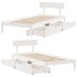 Estructura de cama sin colchón madera maciza blanca 75x190
