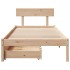 Estructura de cama sin colchón madera maciza de pino 90x200