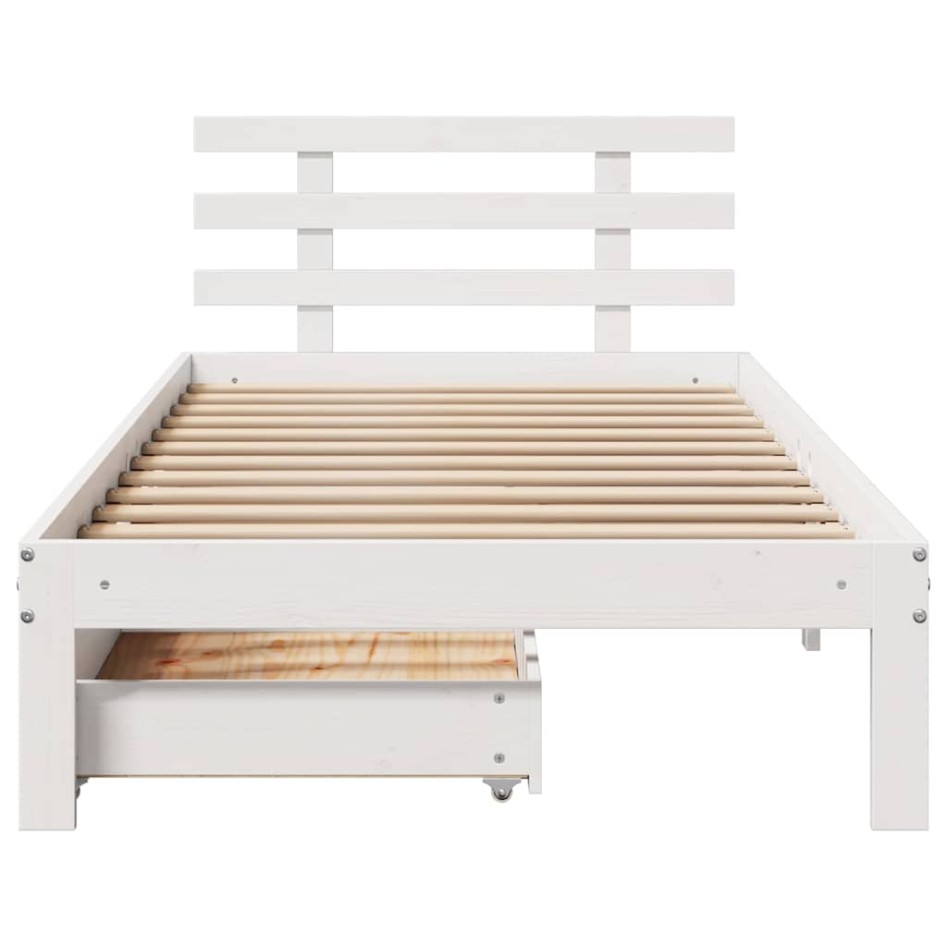 Estructura cama con cajones madera maciza pino blanco