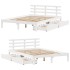 Estructura de cama con cajones madera de pino blanca 140x200