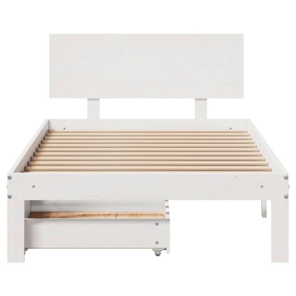 Estructura cama con cajones madera maciza pino blanco 75x190