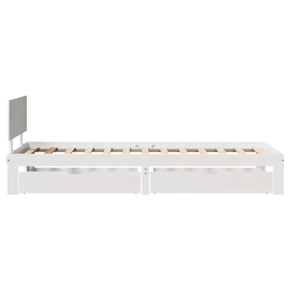Estructura cama con cajones madera maciza pino blanco 75x190