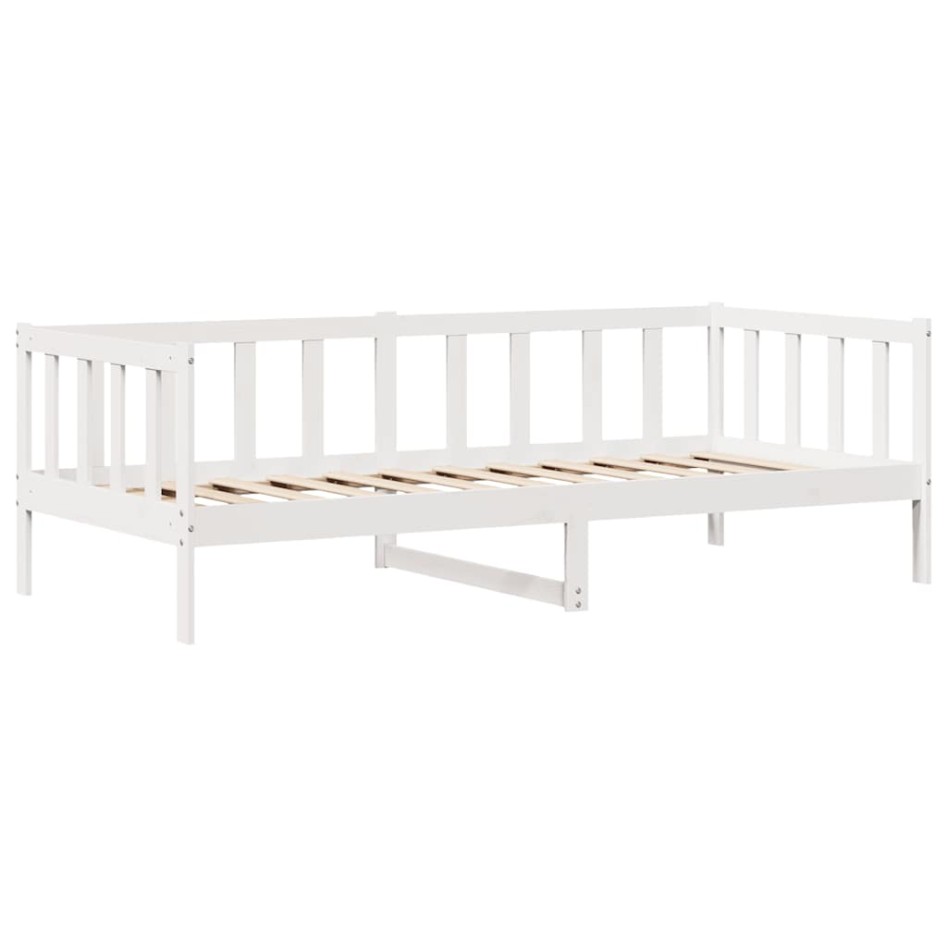 Sofá cama con cajones madera maciza de pino blanco 90x200