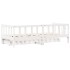 Sofá cama con cajones madera maciza de pino blanco 90x200