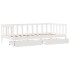 Sofá cama con cajones madera maciza de pino blanco 90x200
