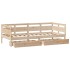 Sofá cama con cajones madera maciza de pino 90x200