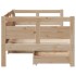 Sofá cama con cajones madera maciza de pino 80x200