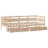 Sofá cama con cajones madera maciza de pino 80x200