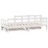 Sofá cama con cajones madera maciza de pino blanco 90x200