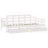 Sofá cama con cajones madera maciza de pino blanco 90x200