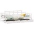Sofá cama con cajones madera maciza de pino blanca 80x200
