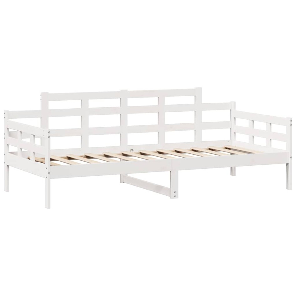Sofá cama con cajones madera maciza de pino blanca 80x200