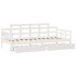 Sofá cama con cajones madera maciza de pino blanca 80x200