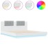 Estructura de cama con cabecero y luces LED blanco 180x200